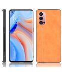 For Oppo Reno4 Pro Shockproof Sewing Cow Pattern Skin PC + PU + TPU Case(Orange)