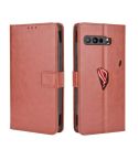 For Asus ROG Phone 3 ZS661KS Retro Crazy Horse Texture Horizontal Flip Leather Case , with Holder & Card Slots & Photo Frame(Brown)
