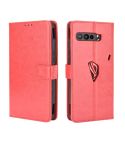 For Asus ROG Phone 3 ZS661KS Retro Crazy Horse Texture Horizontal Flip Leather Case , with Holder & Card Slots & Photo Frame(Red)