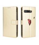 For Asus ROG Phone 3 ZS661KS Retro Crazy Horse Texture Horizontal Flip Leather Case , with Holder & Card Slots & Photo Frame(Gold)