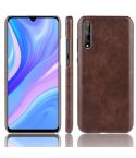 For Huawei P Smart S Shockproof Litchi Texture PC + PU Case(Brown)