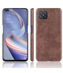 For Oppo Reno4 Z 5G/A92S Shockproof Litchi Texture PC + PU Case(Brown)