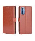 For OPPO Reno4 4G Retro Crazy Horse Texture Horizontal Flip Leather Case , with Holder & Card Slots & Photo Frame(Brown)