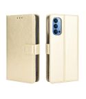 For OPPO Reno4 4G Retro Crazy Horse Texture Horizontal Flip Leather Case , with Holder & Card Slots & Photo Frame(Gold)