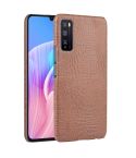 For Huawei Enjoy Z/Enjoy 20 Pro Shockproof Crocodile Texture PC + PU Case(Brown)