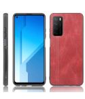For Huawei Honor Play4 Shockproof Sewing Cow Pattern Skin PC + PU + TPU Case(Red)