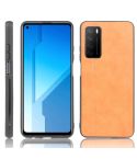 For Huawei Honor Play4 Shockproof Sewing Cow Pattern Skin PC + PU + TPU Case(Orange)