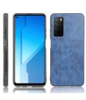 For Huawei Honor Play4 Shockproof Sewing Cow Pattern Skin PC + PU + TPU Case(Blue)