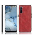 For OPPO K7 5G Shockproof Sewing Cow Pattern Skin PC + PU + TPU Case(Red)