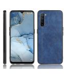 For OPPO K7 5G Shockproof Sewing Cow Pattern Skin PC + PU + TPU Case(Blue)