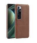 For Xiaomi Mi 10 Ultra Shockproof Crocodile Texture PC + PU Case(Brown)