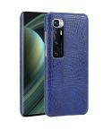 For Xiaomi Mi 10 Ultra Shockproof Crocodile Texture PC + PU Case(Blue)