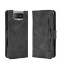 For Asus Zenfone 7 ZS670KS/Zenfone 7 Pro ZS671KS Wallet Style Skin Feel Calf Pattern Leather Case ,with Separate Card Slot(Black)