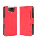 For Asus Zenfone 7 ZS670KS/Zenfone 7 Pro ZS671KS Wallet Style Skin Feel Calf Pattern Leather Case ,with Separate Card Slot(Red)