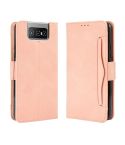 For Asus Zenfone 7 ZS670KS/Zenfone 7 Pro ZS671KS Wallet Style Skin Feel Calf Pattern Leather Case ,with Separate Card Slot(Pink)
