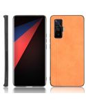 For Vivo iQOO 5 Pro 5G Shockproof Sewing Cow Pattern Skin PC + PU + TPU Case(Orange)