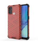 For OPPO A53 2020  Shockproof Honeycomb PC + TPU Case(Red)