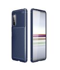 For Sony Xperia 5 II Carbon Fiber Texture Shockproof TPU Case(Blue)