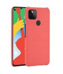 For Google Pixel 5 Shockproof Crocodile Texture PC + PU Case(Red)