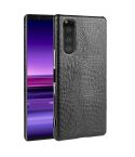 For Sony Xperia 5 II Shockproof Crocodile Texture PC + PU Case(Black)