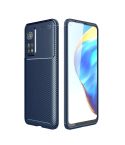 For Xiaomi Mi 10T Carbon Fiber Texture Shockproof TPU Case(Blue)