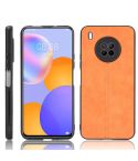For Huawei Y9a Shockproof Sewing Cow Pattern Skin PC + PU + TPU Case(Orange)