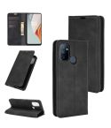 For OnePlus Nord N100 Retro-skin Business Magnetic Suction Leather Case with Holder & Card Slots & Wallet(Black)