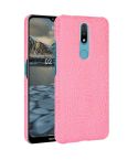For Nokia 2.4 Shockproof Crocodile Texture PC + PU Case(Pink)