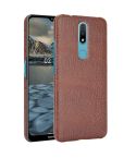For Nokia 2.4 Shockproof Crocodile Texture PC + PU Case(Brown)