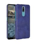 For Nokia 2.4 Shockproof Crocodile Texture PC + PU Case(Blue)