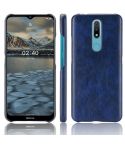 For Nokia 2.4 Shockproof Litchi Texture PC + PU Case(Blue)