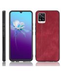 For Vivo V20 Shockproof Sewing Cow Pattern Skin PC + PU + TPU Case(Red)