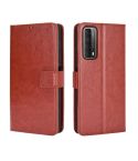 For Huawei P smart 2021 / Y7a Retro Crazy Horse Texture Horizontal Flip Leather Case with Holder & Card Slots & Photo Frame(Brown)