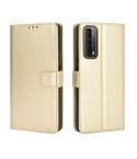 For Huawei P smart 2021 / Y7a Retro Crazy Horse Texture Horizontal Flip Leather Case with Holder & Card Slots & Photo Frame(Gold)