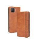 For OPPO F17 / A73 2020 Magnetic Buckle Retro Crazy Horse Texture Horizontal Flip Leather Case with Holder & Card Slots & Photo Frame(Brown)