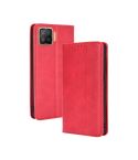 For OPPO F17 / A73 2020 Magnetic Buckle Retro Crazy Horse Texture Horizontal Flip Leather Case with Holder & Card Slots & Photo Frame(Red)