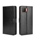 For OPPO F17 / A73 2020 Retro Crazy Horse Texture Horizontal Flip Leather Case with Holder & Card Slots & Photo Frame(Black)