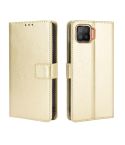 For OPPO F17 / A73 2020 Retro Crazy Horse Texture Horizontal Flip Leather Case with Holder & Card Slots & Photo Frame(Gold)