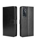 For vivo V20 SE/Y70 2020 Retro Crazy Horse Texture Horizontal Flip Leather Case , with Holder & Card Slots & Photo Frame(Black)