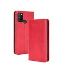 For OPPO Realme C17/ Realme 7i Magnetic Buckle Retro Crazy Horse Texture Horizontal Flip Leather Case with Holder & Card Slots & Photo Frame(Red)