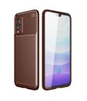 For vivo S9e Carbon Fiber Texture Shockproof TPU Case(Brown)