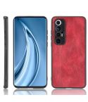 For Xiaomi Mi 10S Shockproof Sewing Cow Pattern Skin PC + PU + TPU Case(Red)