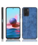 For Xiaomi Redmi Note 10 4G / Note 10S Shockproof Sewing Cow Pattern Skin PC + PU + TPU Case(Blue)
