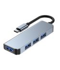 4 in 1 Type-C to 3 x USB 2.0 Ports + USB 3.0 Port Network HUB
