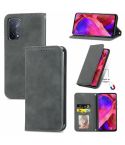 For OPPO A54 5G Retro Skin Feel Business Magnetic Horizontal Flip Leather Case With Holder & Card Slots & Wallet & Photo Frame(Gray)