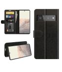 For Google Pixel 6 Pro R64 Texture Single Horizontal Flip Protective Case with Holder & Card Slots & Wallet& Photo Frame(Black)