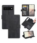 For Google Pixel 6 Dual-side Magnetic Buckle Horizontal Flip Leather Case with Holder & Card Slots & Wallet(Black)