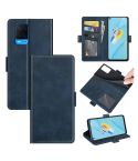 For OPPO A54 4G Dual-side Magnetic Buckle Horizontal Flip Leather Case with Holder & Card Slots & Wallet(Dark Blue)