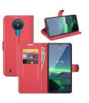 For Nokia 1.4 Litchi Texture Horizontal Flip Protective Case with Holder & Card Slots & Wallet(Red)