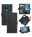 For Nokia 1.4 Dual-side Magnetic Buckle Horizontal Flip Leather Case with Holder & Card Slots & Wallet(Black)